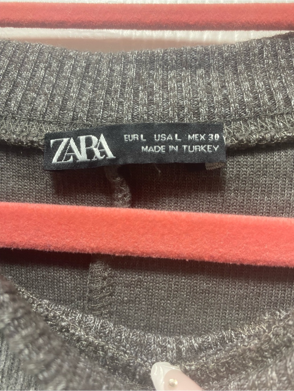 Zara Women's Cropped Crewneck Sweater - Gray - Picture 2 of 4